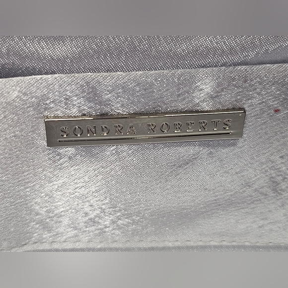 Sondra Roberts Silver Rhinestone Shimmer Clutch Shoulder Bag Cocktail Evening - Picture 4 of 14